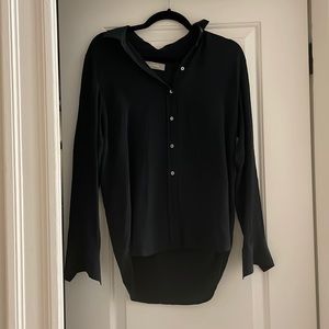 Everlane clean silk relaxed shirt black